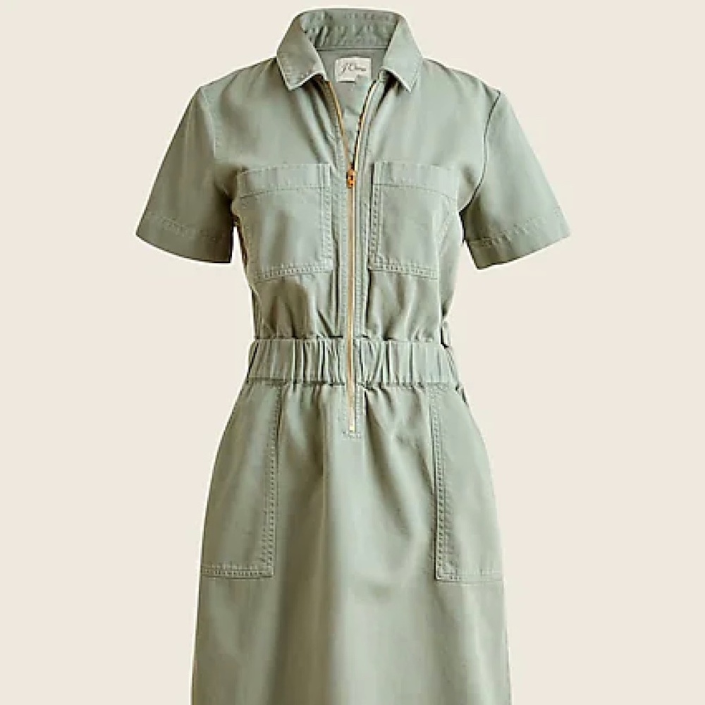 Zip-front chino dress (NWT)